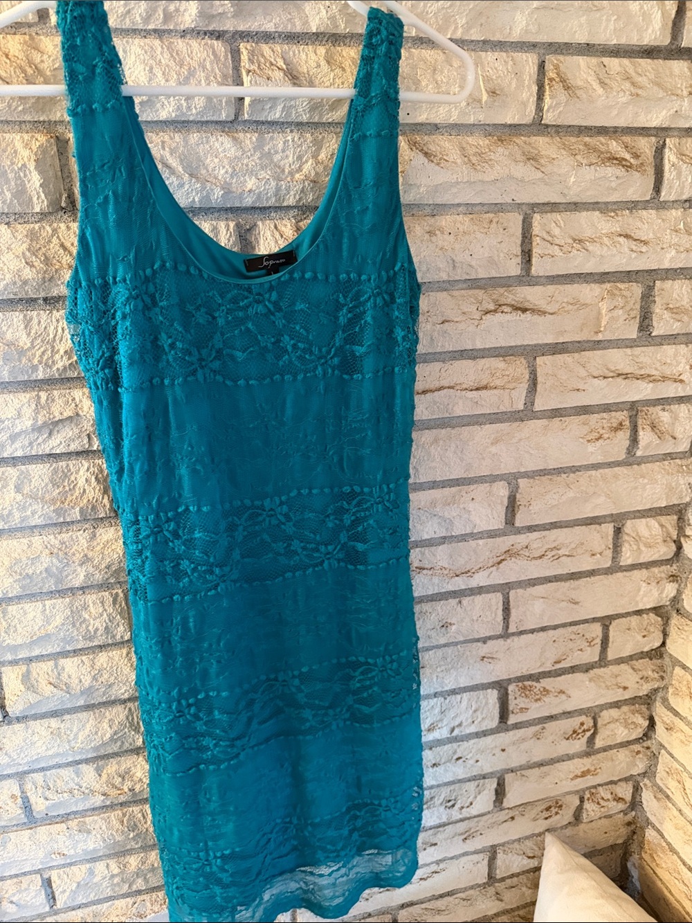 Soprano Teal Lace Dress Sz Large